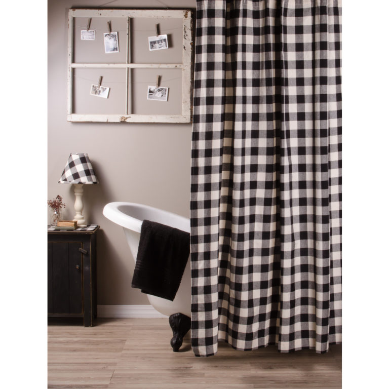 Buffalo Check Black/Buttermilk Shower Curtain